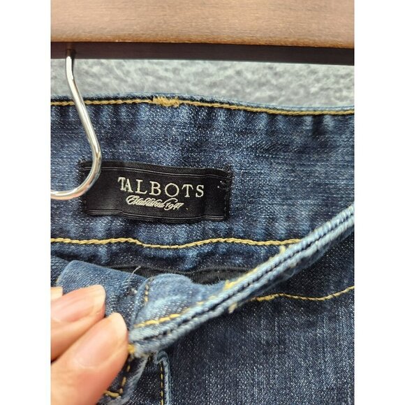 Talbots Womens Signature Flare Jeans Size 16 Dark Wash Denim Cotton Blend Stretc - Picture 3 of 6